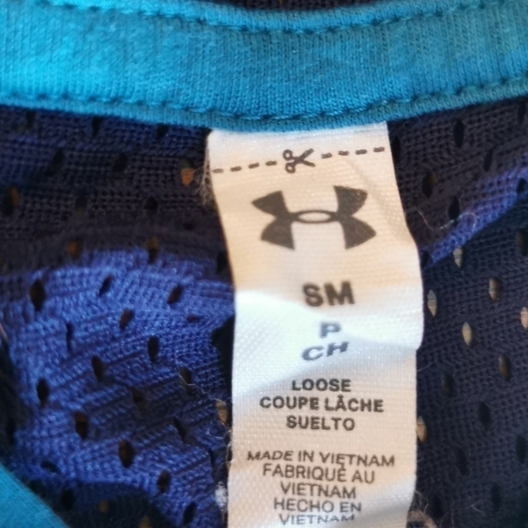 Under Armour Blue Hooded Tank Mesh Details Small - Picture 6 of 6